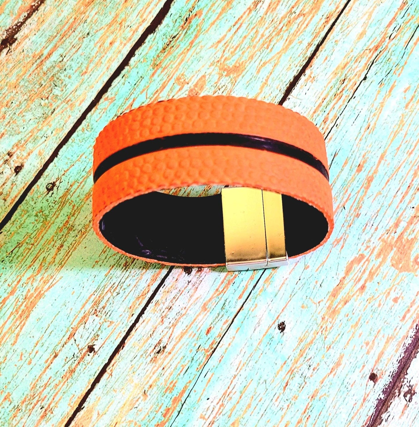 Real Basketball Bracelet, Basketball Cuff Bracelet