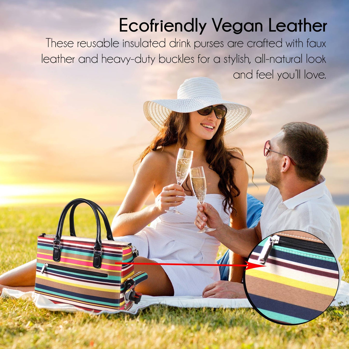 Drink Purse | Insulated Wine Dispenser Classic Design: Stripe