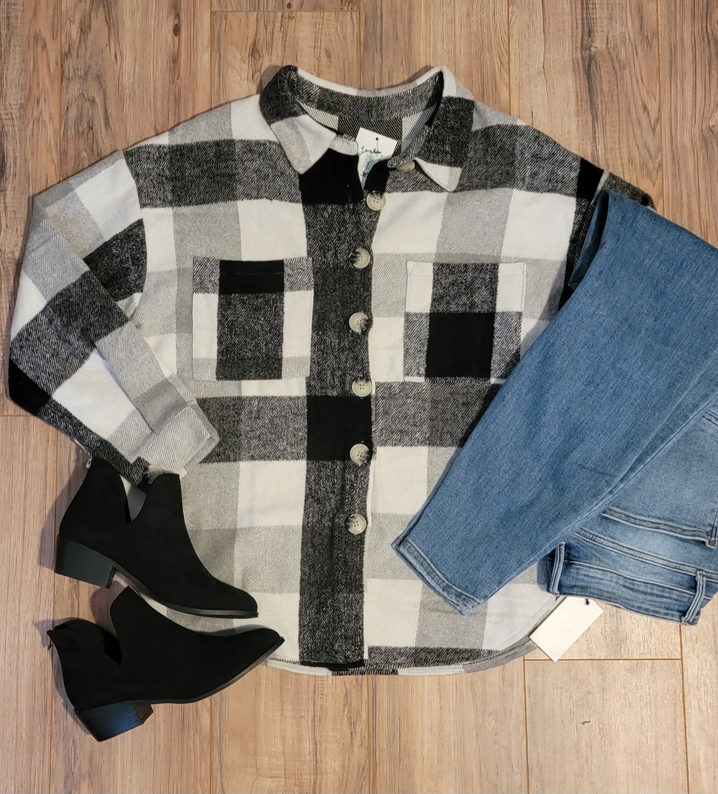 Gray Plaid Shacket