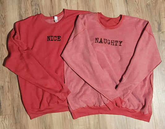 Naughty/Nice Reversible Christmas Sweatshirt