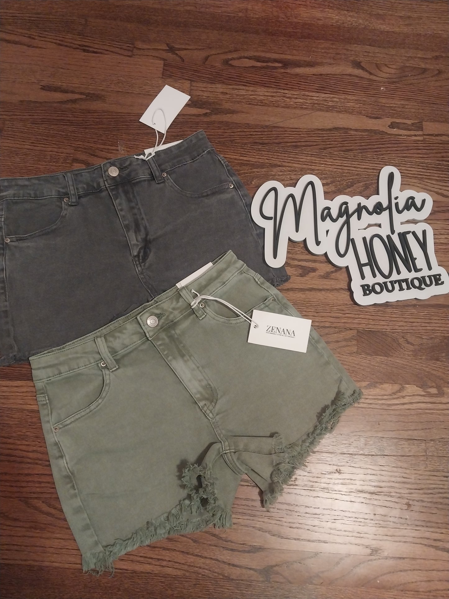 Zenana Raw Hem Shorts
