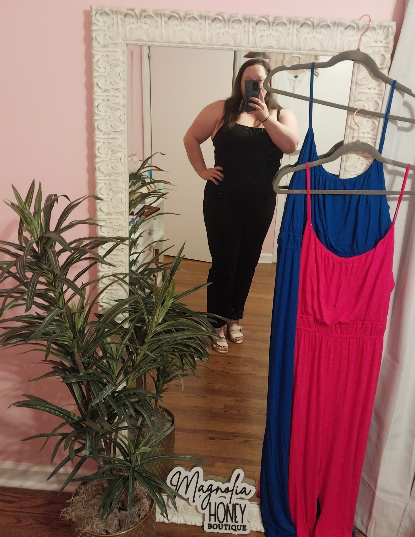 PLUS SIZE ELASTIC WAIST JOGGER JUMPSUIT