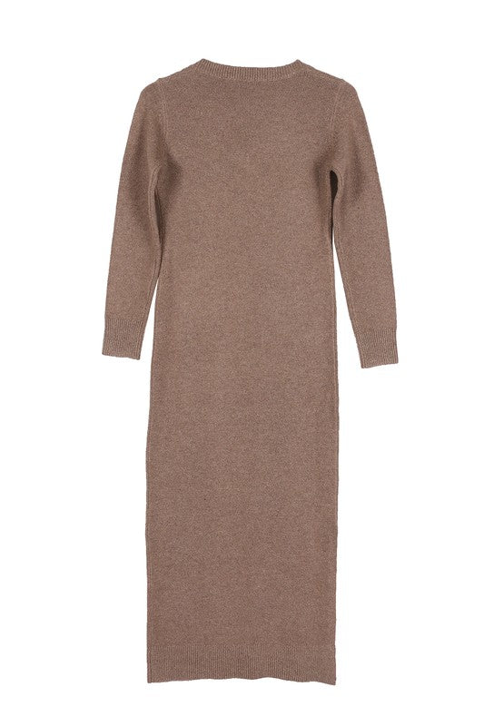 V-Neck Sweater Maxi Dress Pre-order