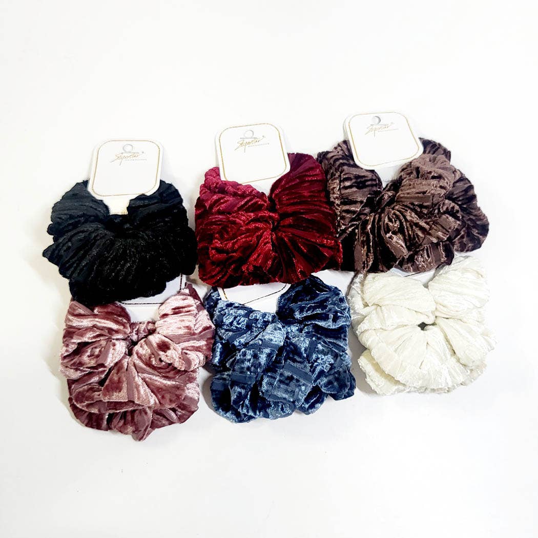 Winter Velvet Scrunchie: Assorted Color - 2 per pack
