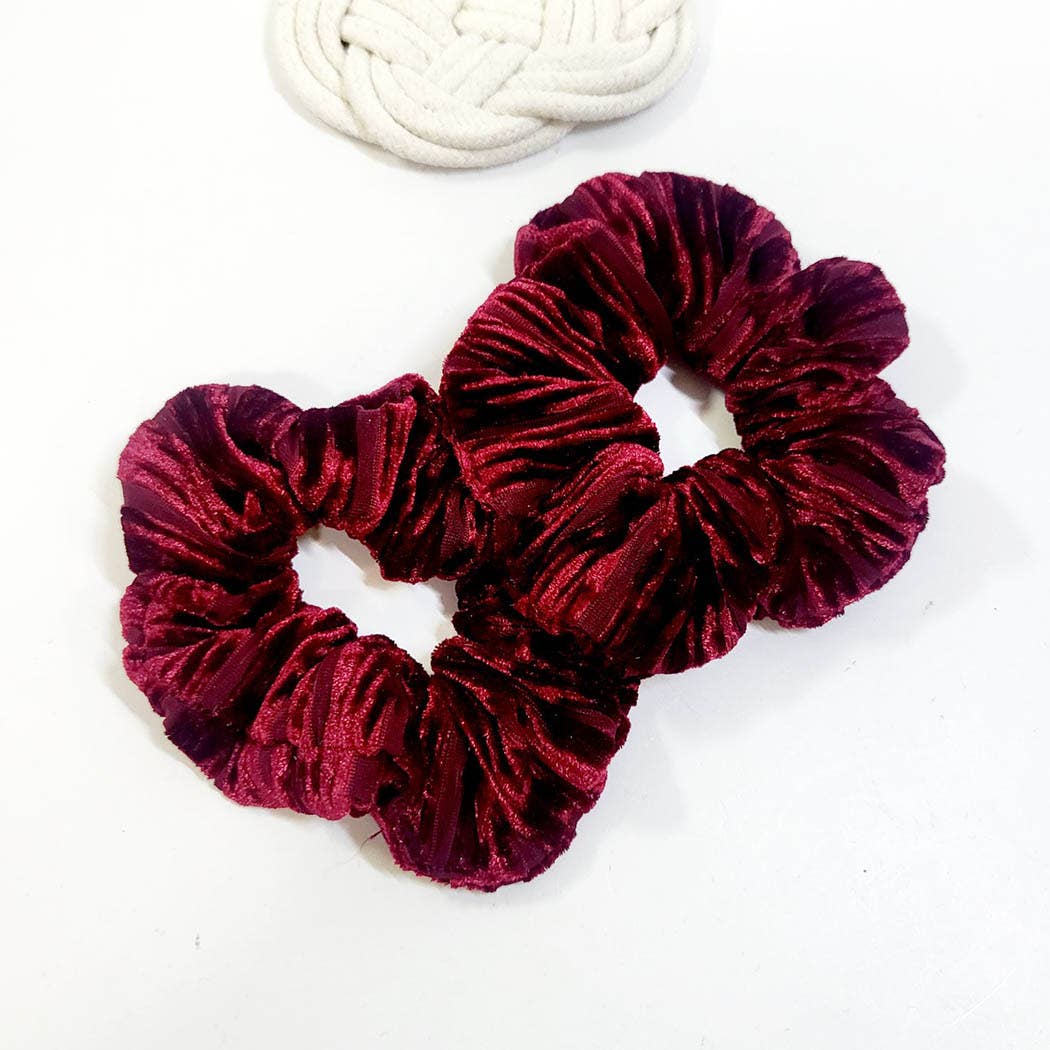 Winter Velvet Scrunchie: Assorted Color - 2 per pack