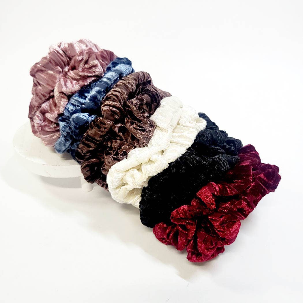 Winter Velvet Scrunchie: Assorted Color - 2 per pack