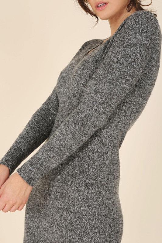 V-Neck Sweater Maxi Dress Pre-order