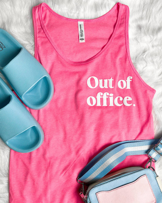 Out of Office Vacation Pink Tank