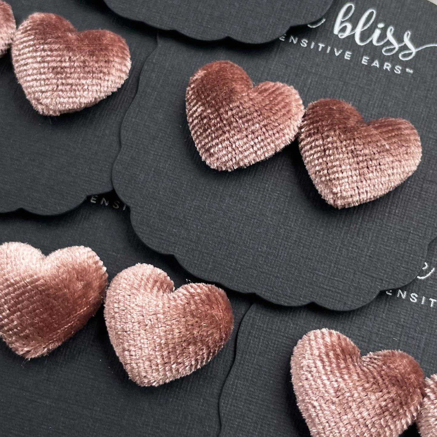 Luxe Velour Heart Earrings