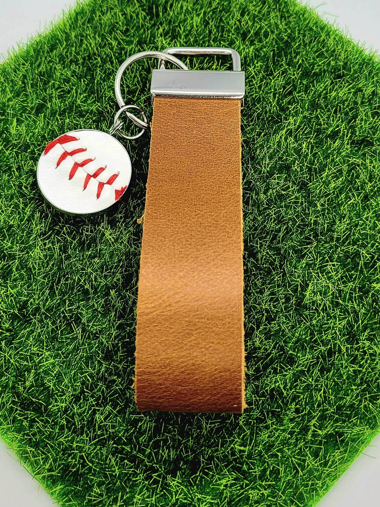 Baseball/Softball Leather Keychain