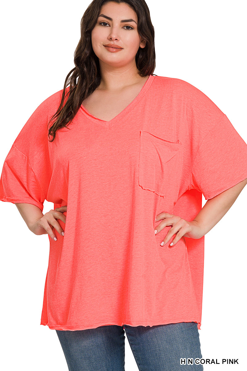 PLUS TRI BLEND OVERSIZED BOYFRIEND TEE