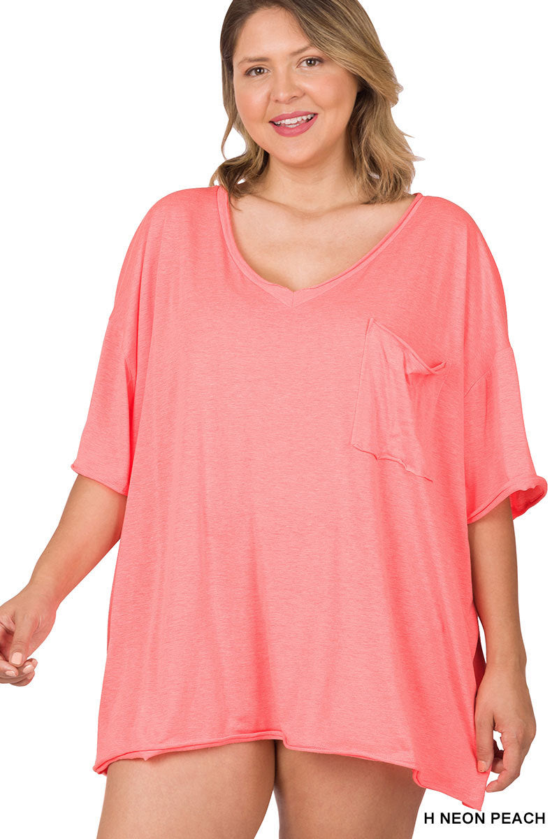 PLUS TRI BLEND OVERSIZED BOYFRIEND TEE