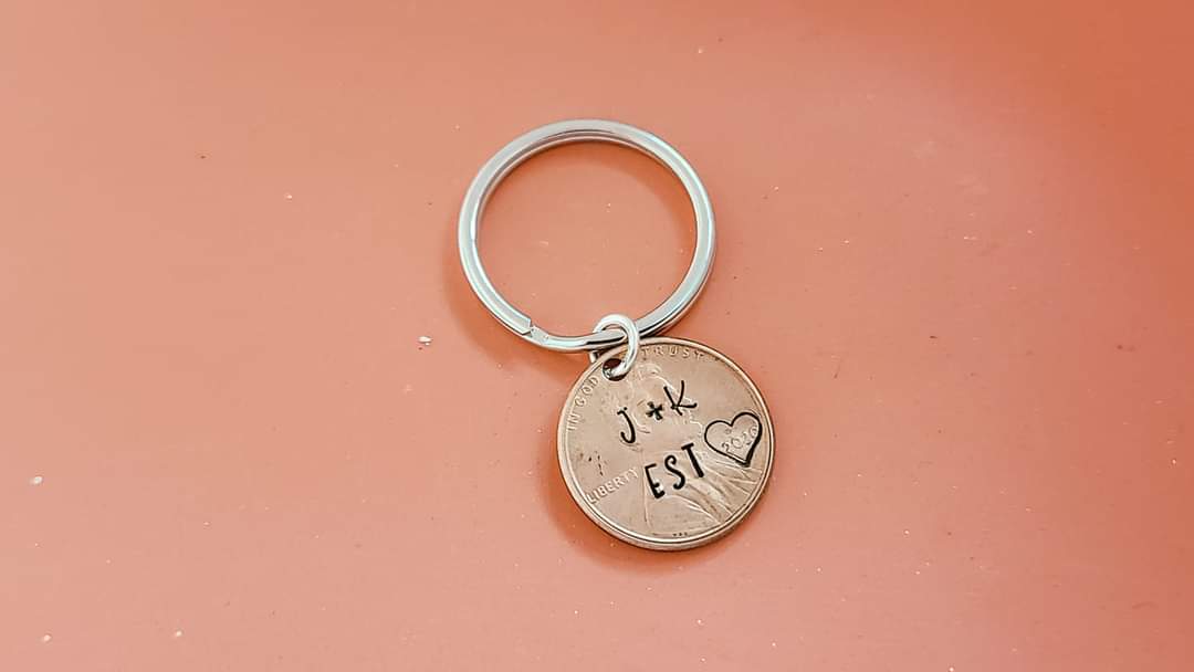 Personalized Couples Est. Date Penny Keychain Pre-Order