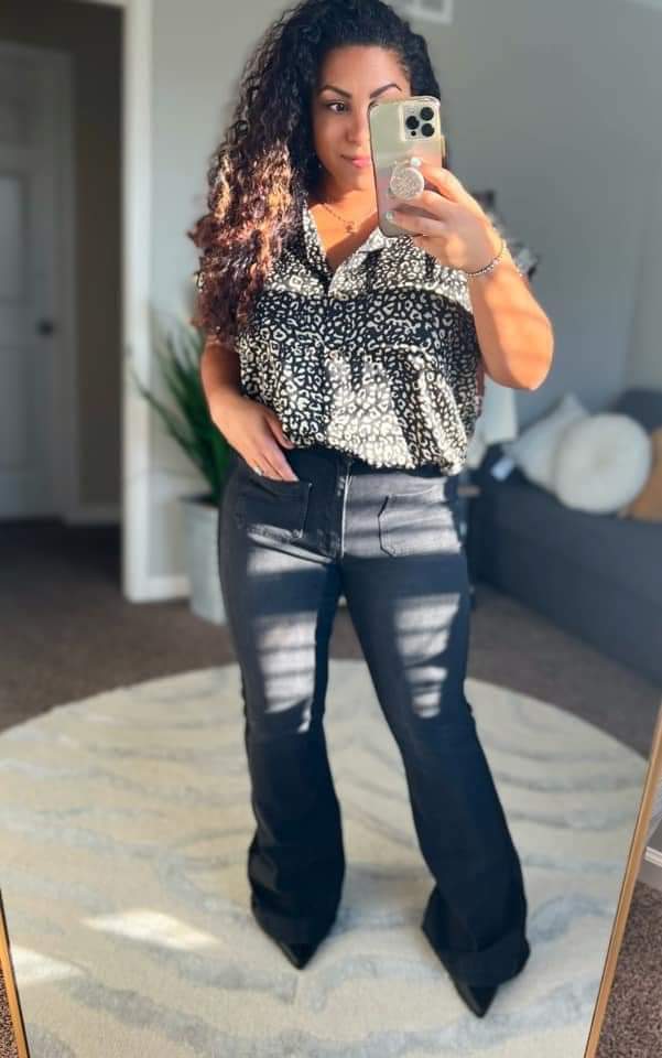 Dakota Demi-Bell Black Denim