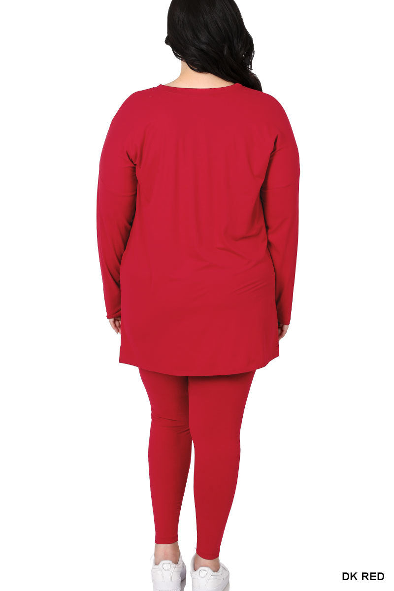 PLUS BRUSHED DTY MICROFIBER LOUNGEWEAR SET