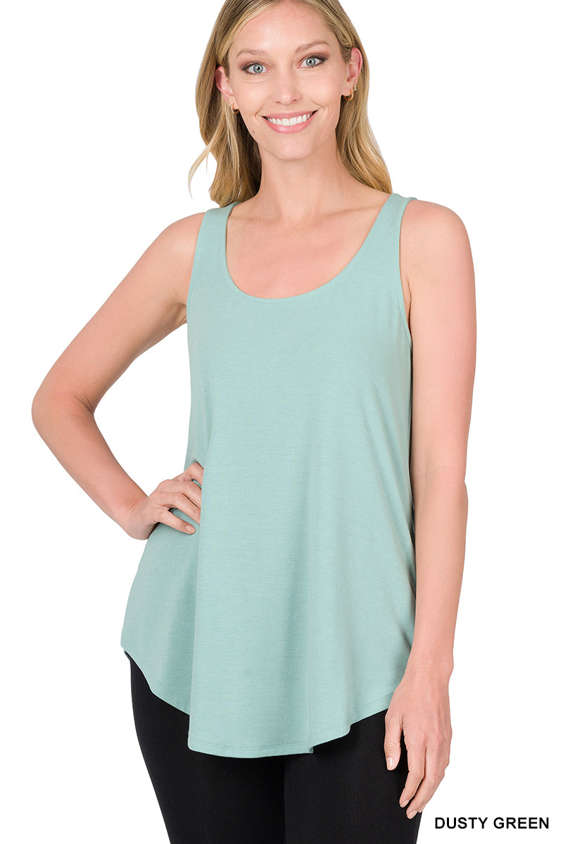 SLEEVELESS ROUND NECK ROUND HEM TOP
