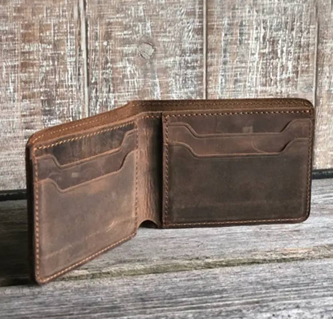 Genuine Leather Bi-fold Wallet