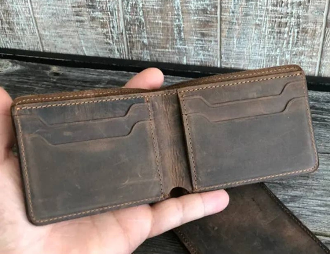 Genuine Leather Bi-fold Wallet