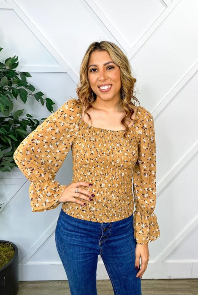 That 90s Floral Top - Brown
