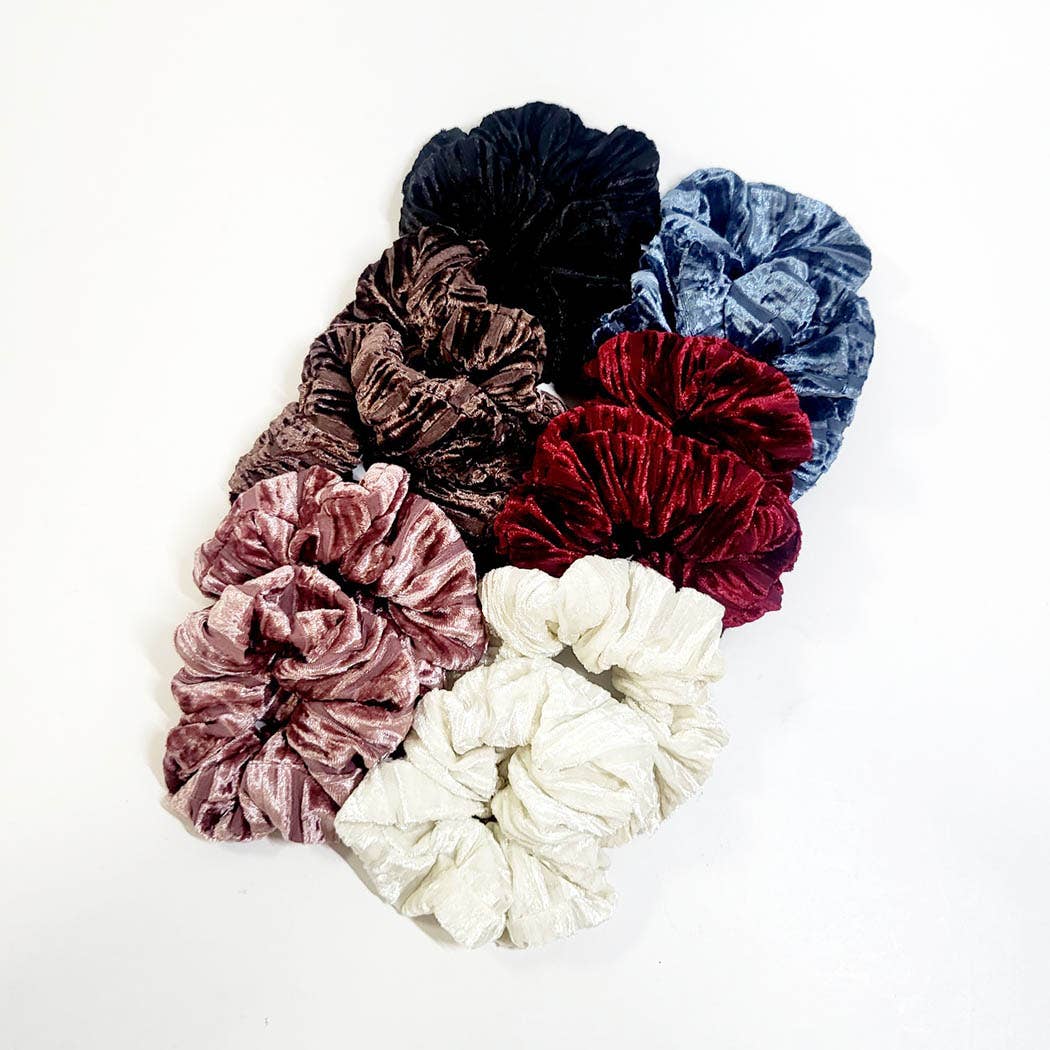 Winter Velvet Scrunchie: Assorted Color - 2 per pack