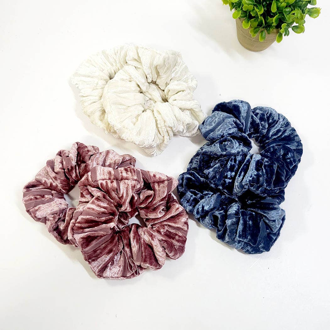 Winter Velvet Scrunchie: Assorted Color - 2 per pack