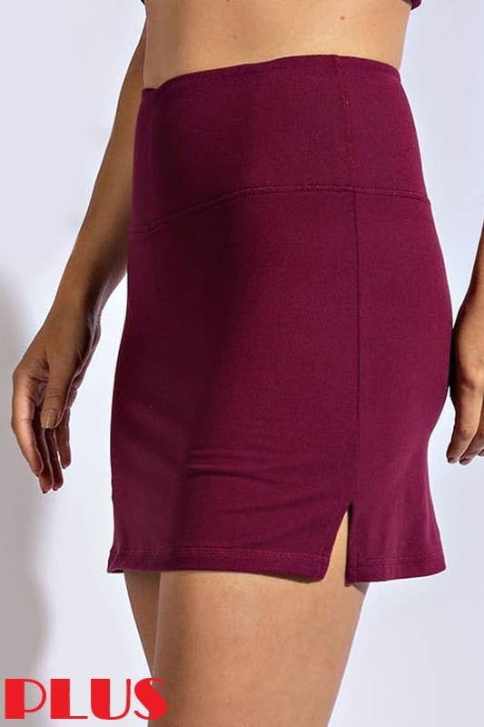 Plus Size High Waistband Skorts with Coin Pockets