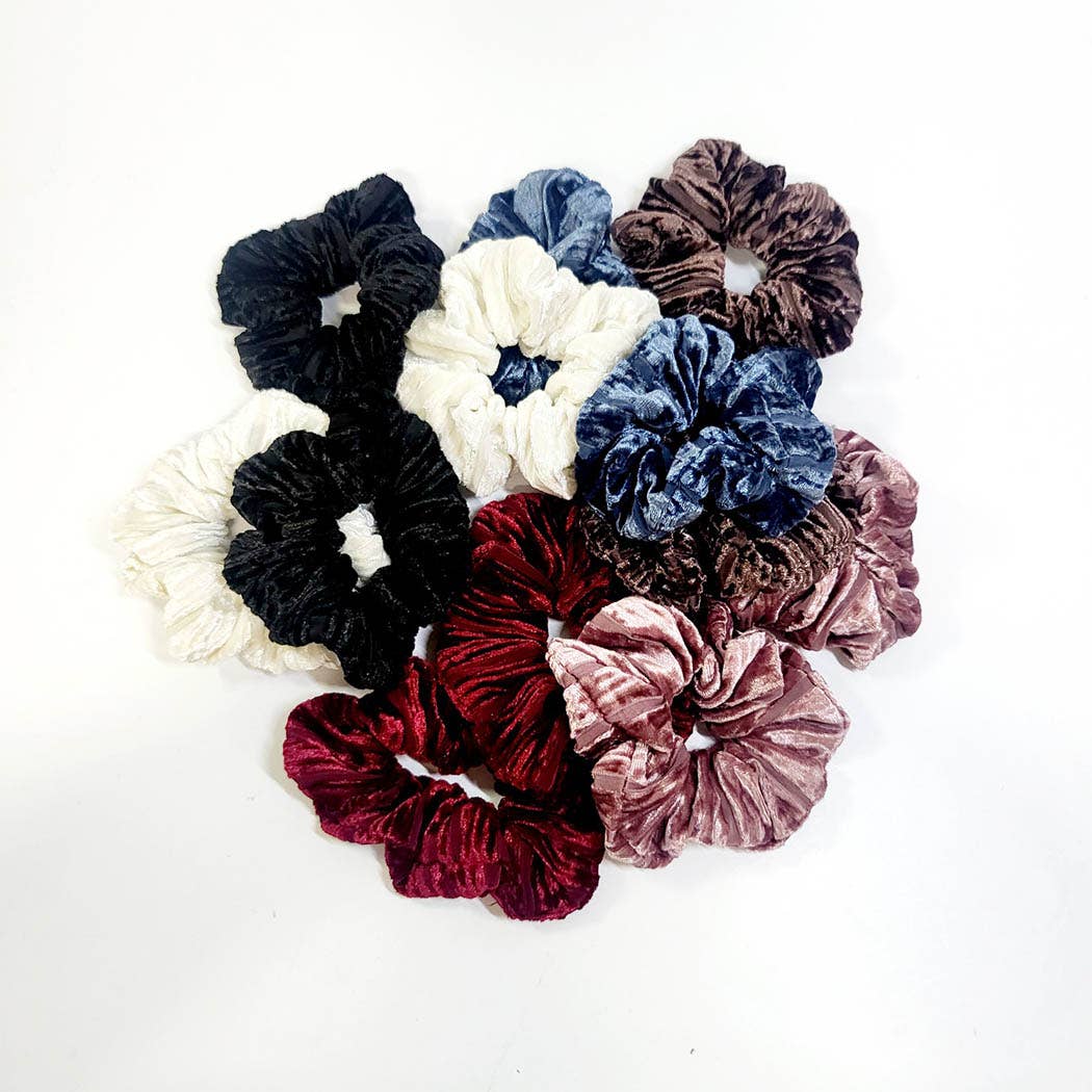 Winter Velvet Scrunchie: Assorted Color - 2 per pack