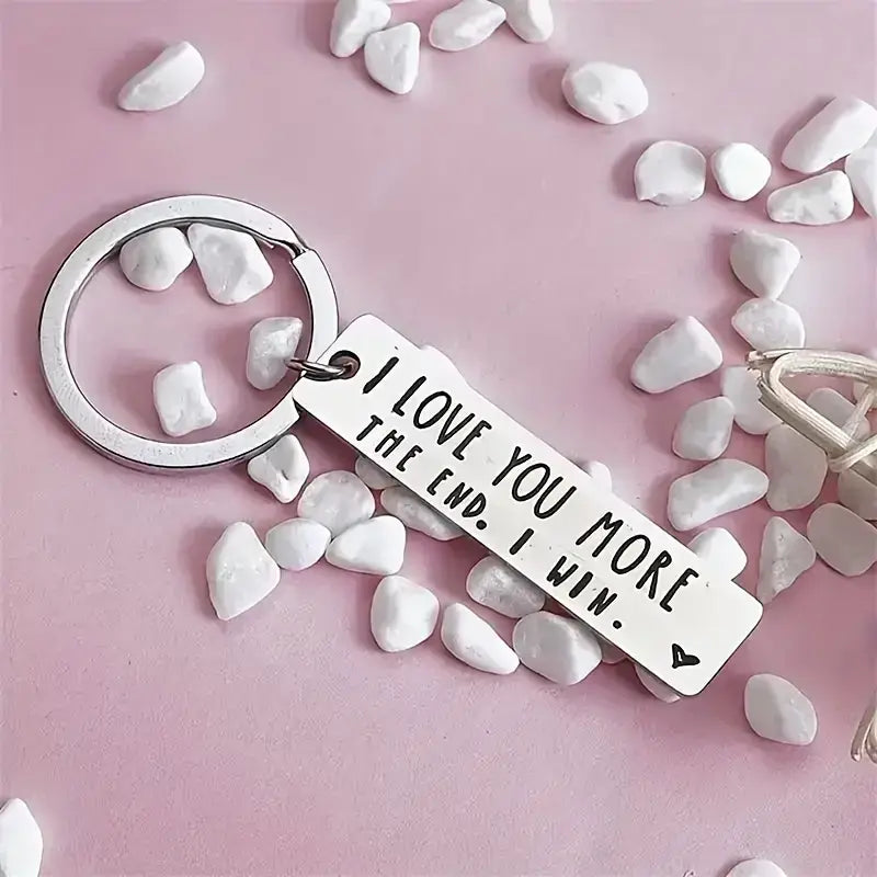 Heartfelt 'I Love You More' Keychain - Gift for couples