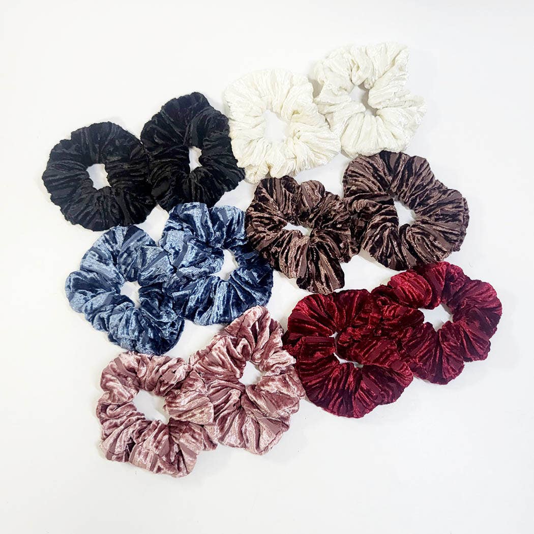 Winter Velvet Scrunchie: Assorted Color - 2 per pack