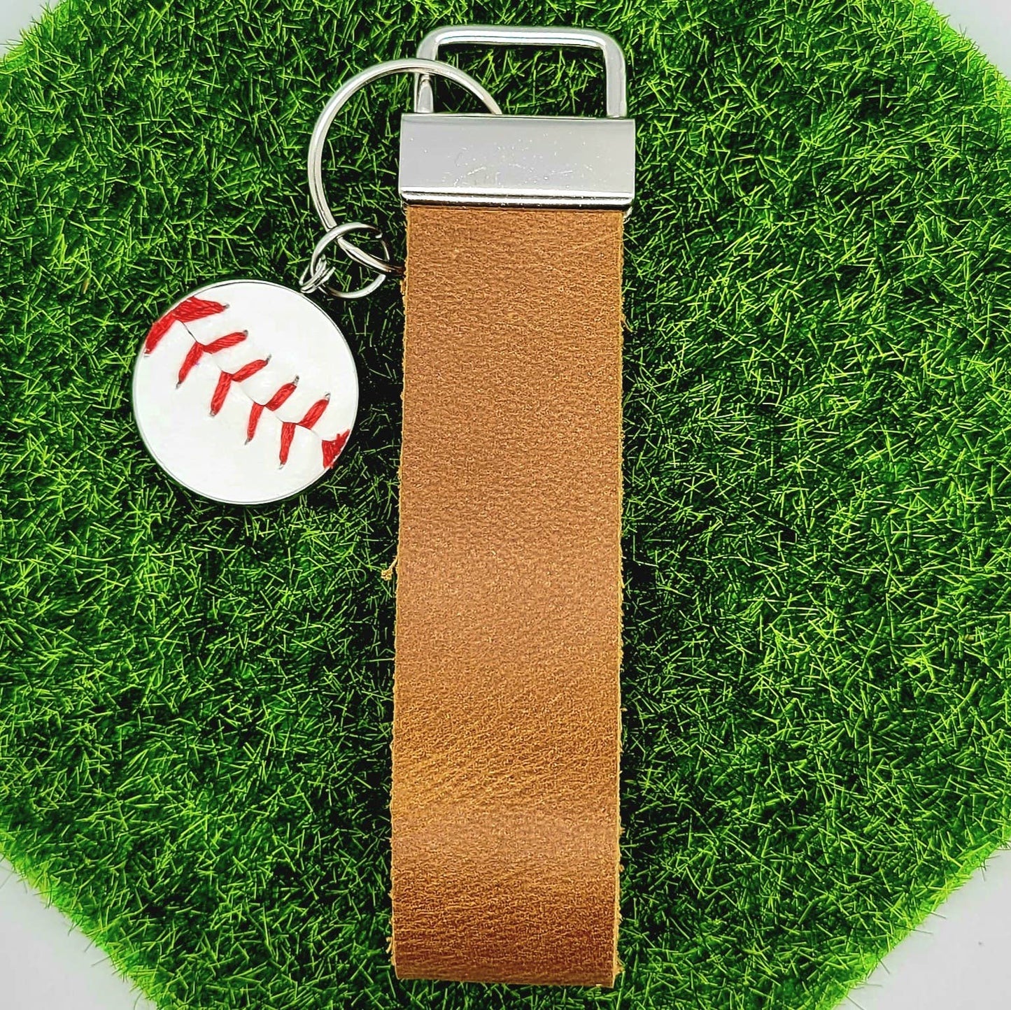 Baseball/Softball Leather Keychain