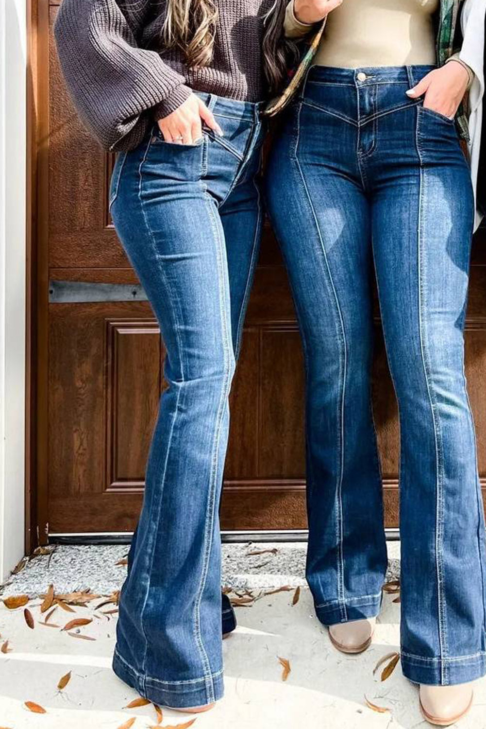 Dark Wash High Waisted Bell Bottom Jeans