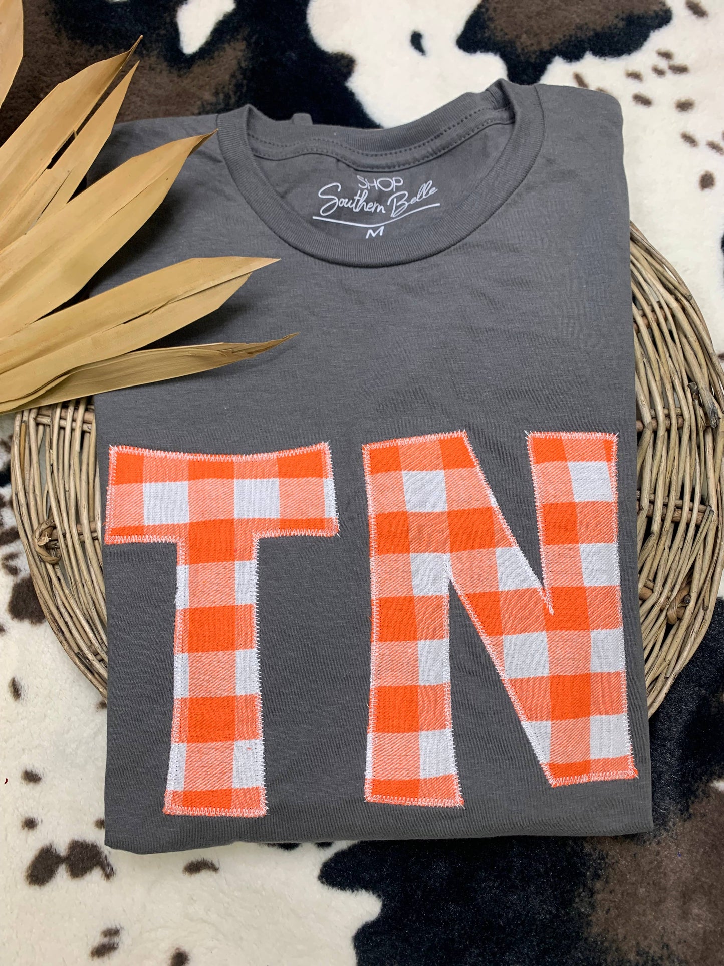 Tennessee Orange Plaid Short Sleeve Applique T