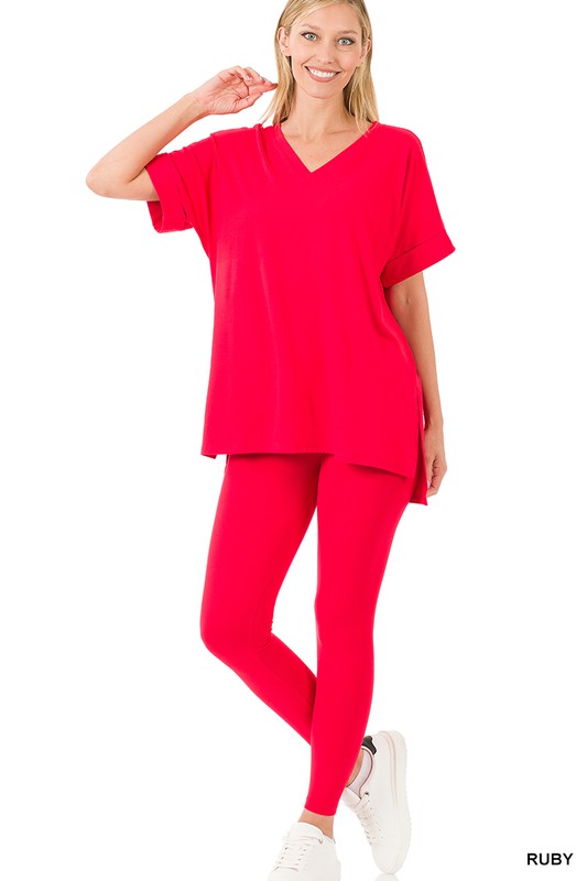 Ruby Red Buttery Loungewear Set