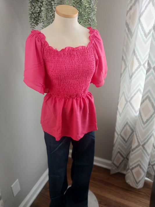 Pink Ryan Ruffle Top