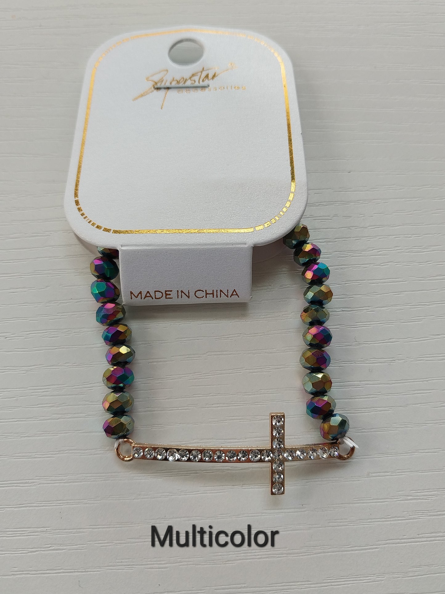 Cross Stone Beaded Bracelet