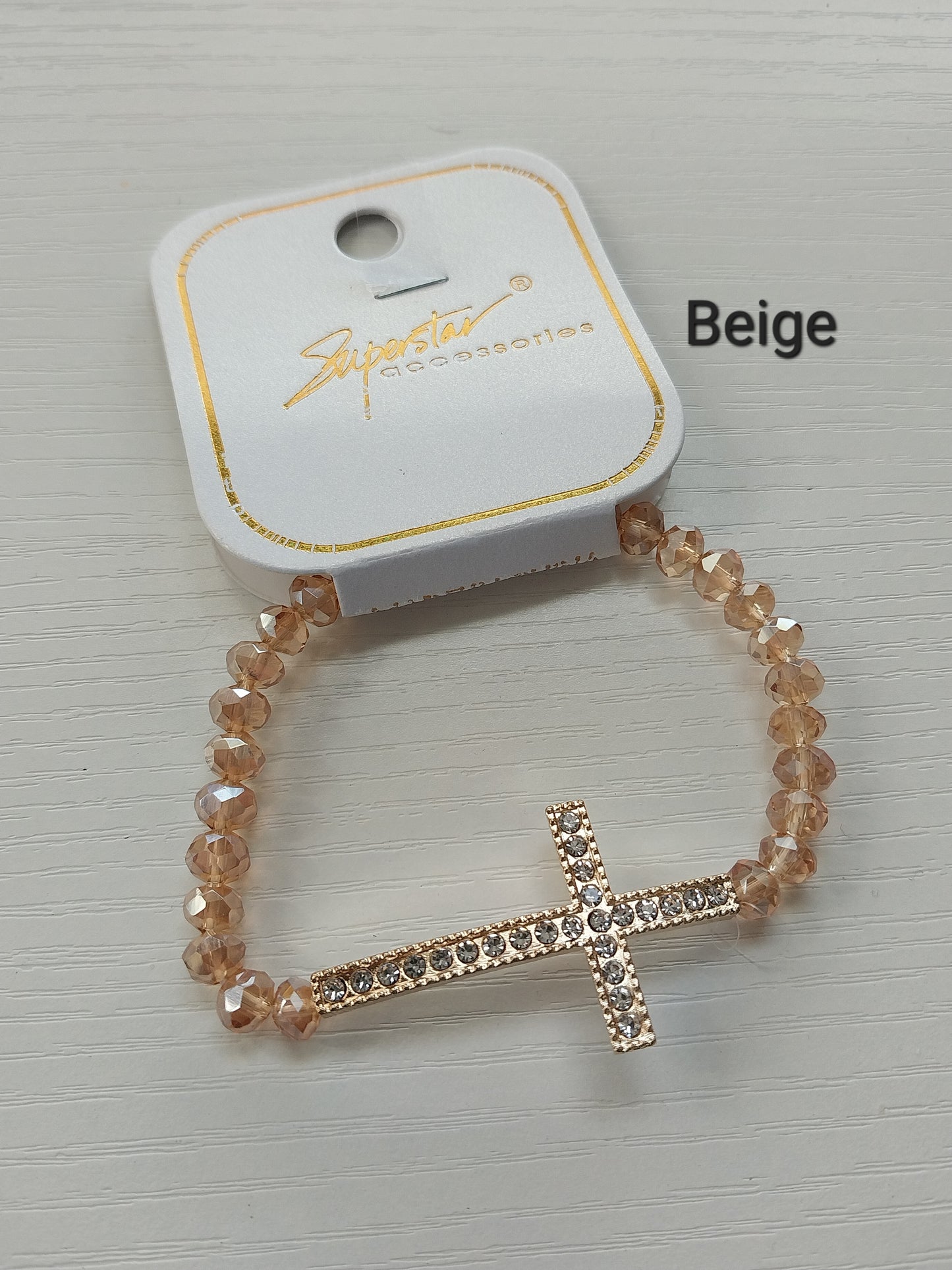 Cross Stone Beaded Bracelet