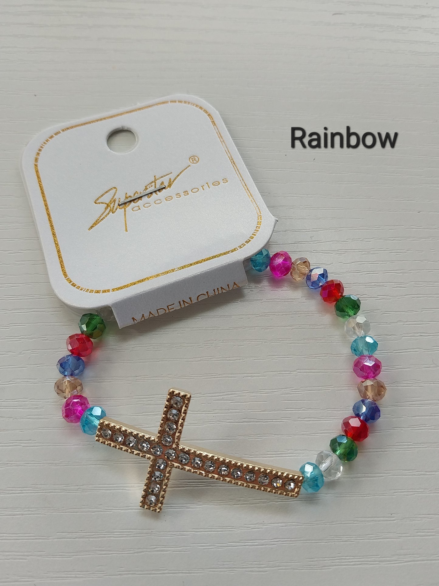 Cross Stone Beaded Bracelet