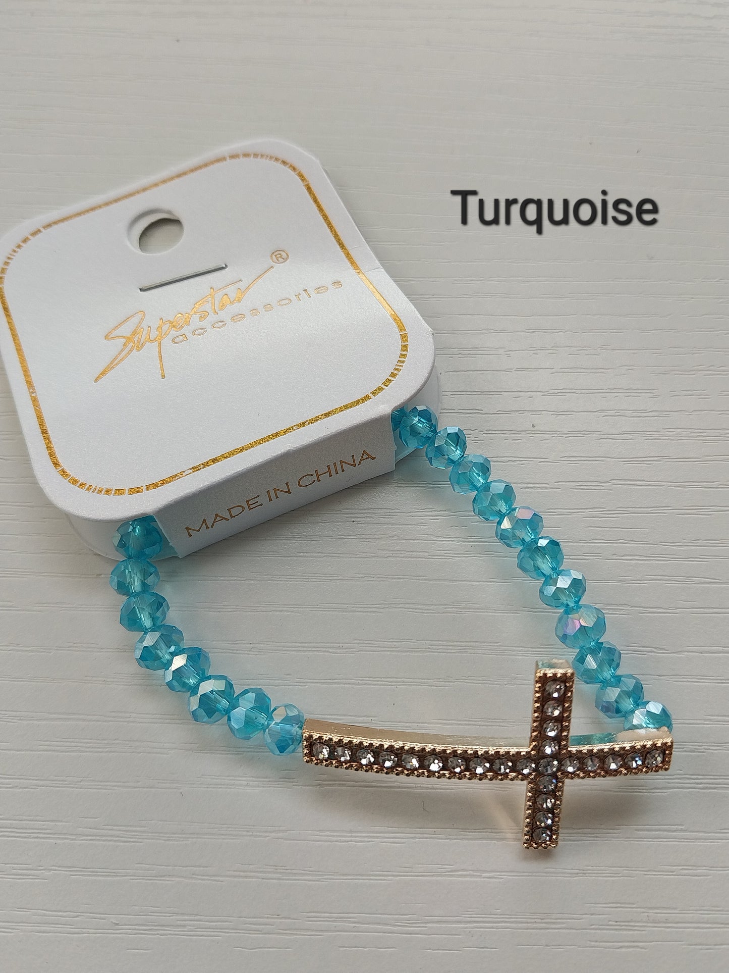 Cross Stone Beaded Bracelet