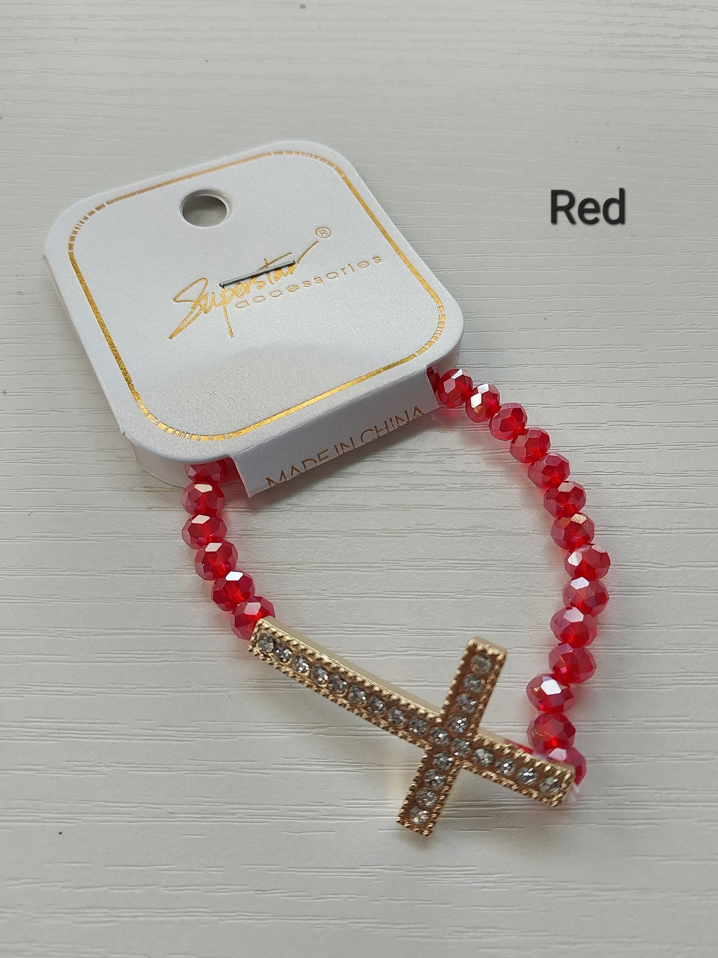 Cross Stone Beaded Bracelet