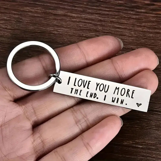 Heartfelt 'I Love You More' Keychain - Gift for couples