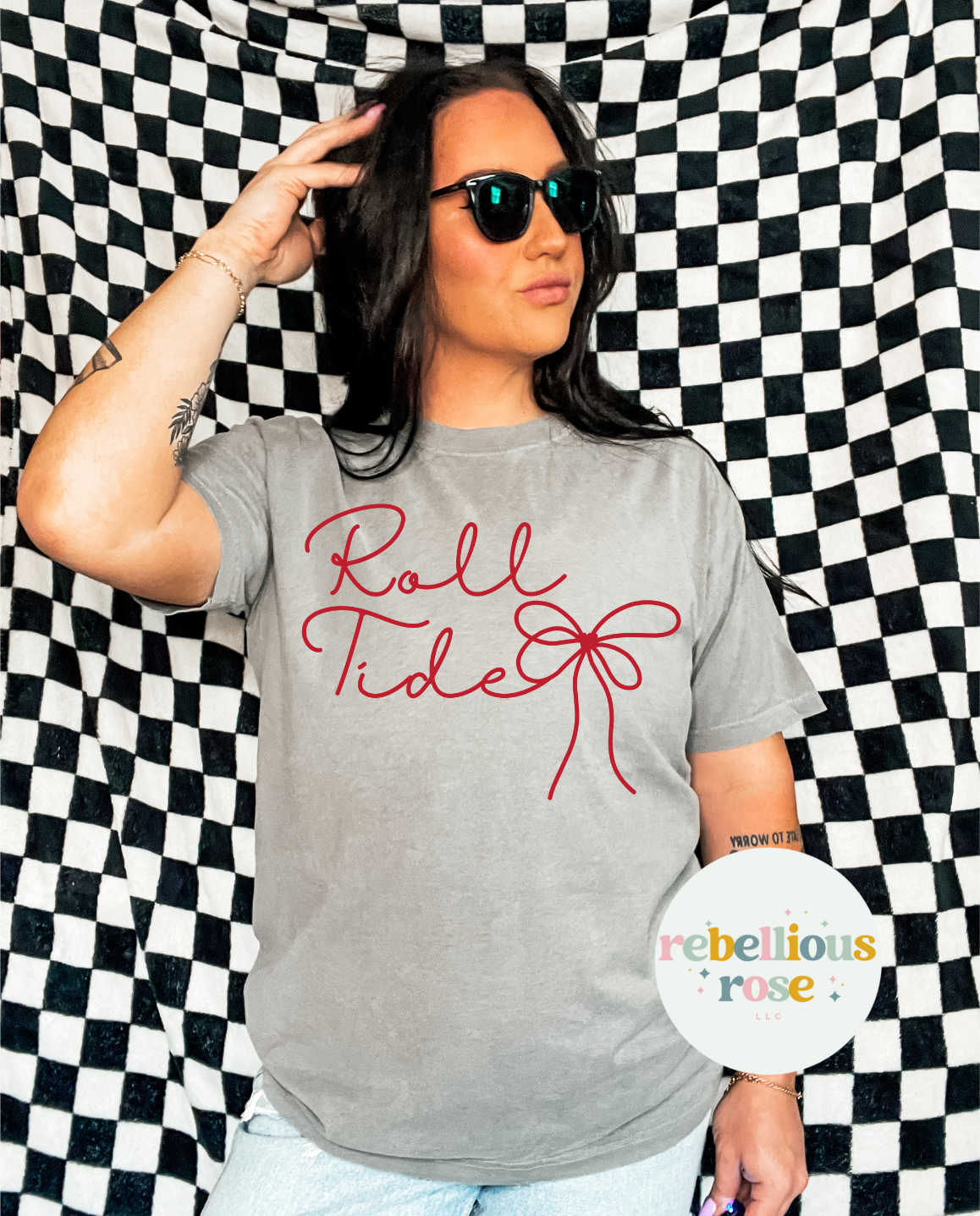 Roll Tide Preppy Bow Coquette Graphic T-shirt
