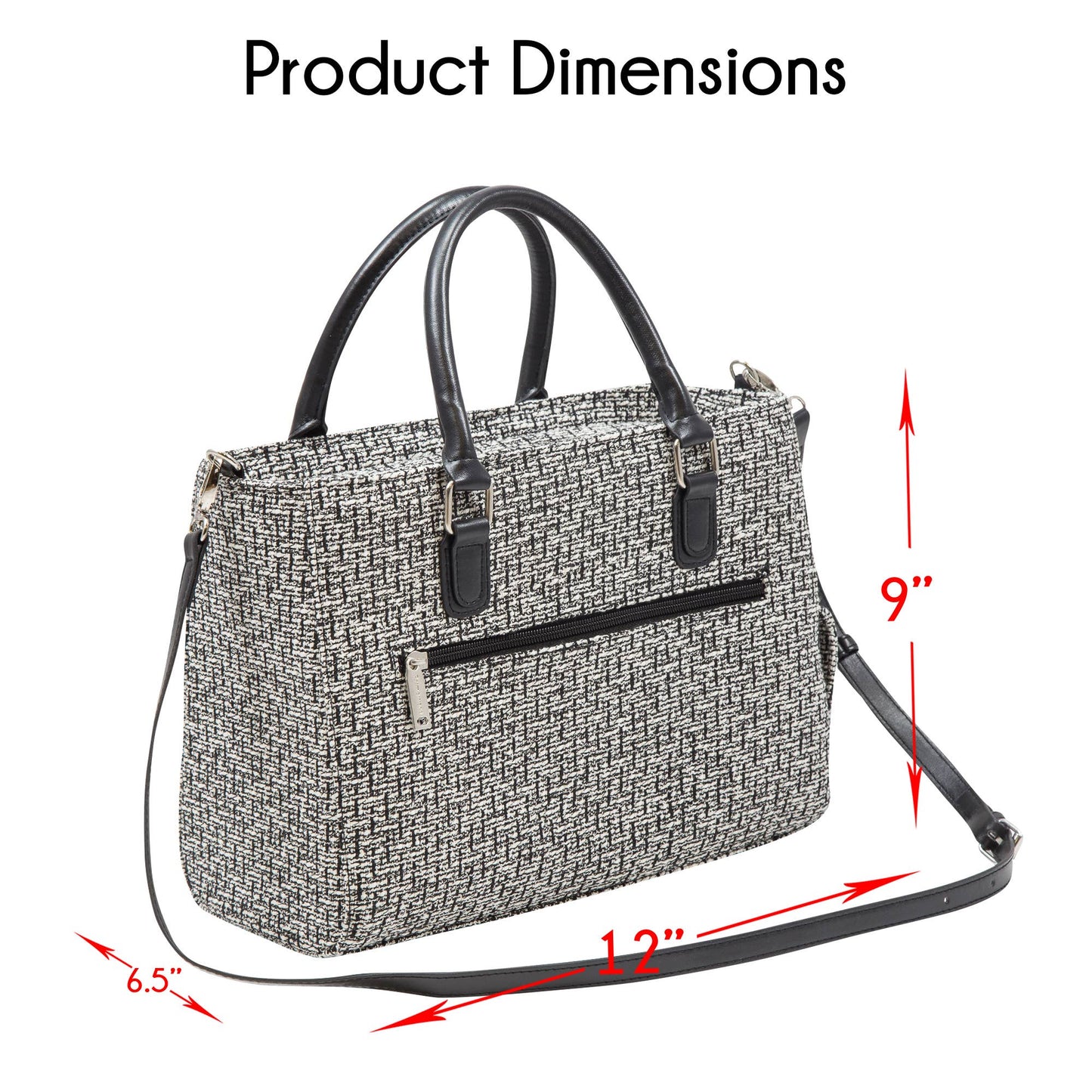Drink Purse | Wine Purse Tweed Design: Black Tweed