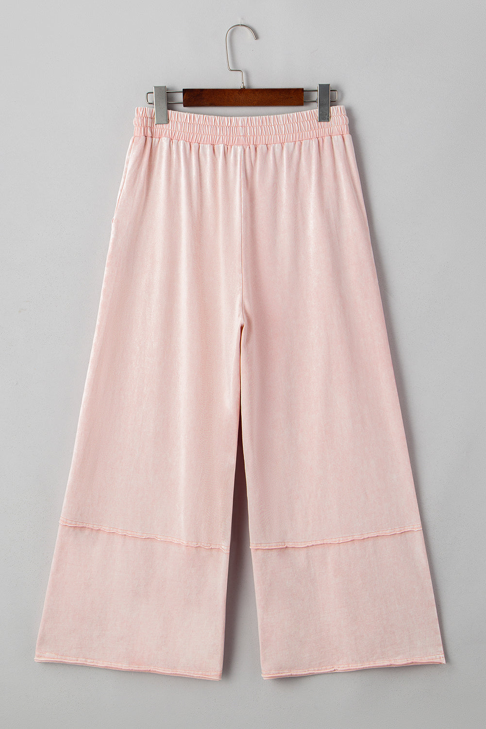 Pink Flower Patch Mineral Washed Cropped Wide Leg Pants