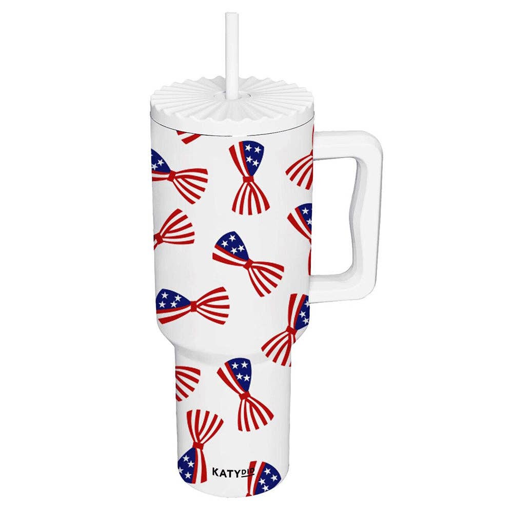 American Bows Wholesale 38 Oz Tumbler with Handle: White