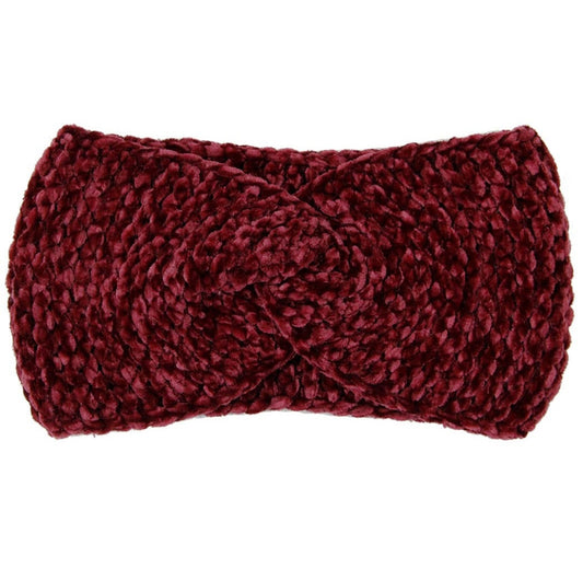 Dark Red Adult Ear Warmer