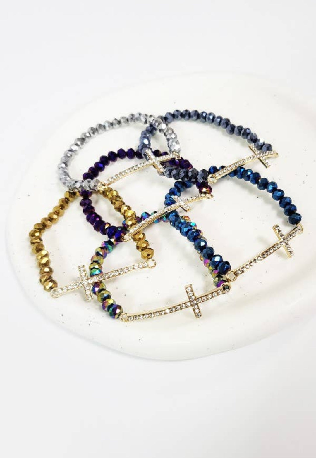 Cross Stone Beaded Bracelet