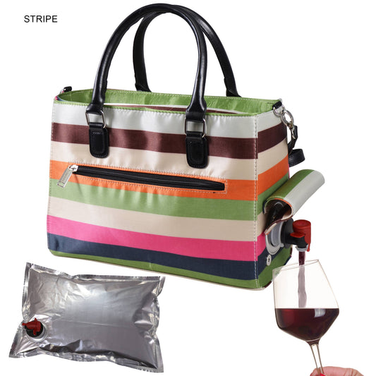 Drink Purse | Insulated Wine Dispenser Classic Design: Stripe